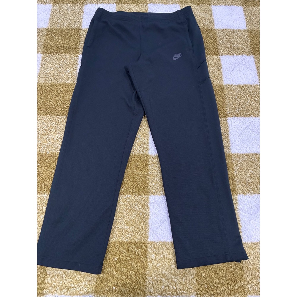 Nike Sportswear Mens Black Mesh Track Pants Ankle Zip Athletic Trousers Size M